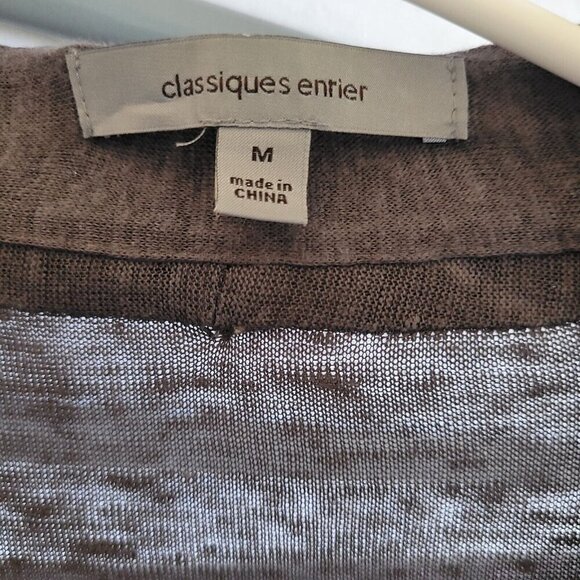 Nordstrom Classiques Entrier 100% Linen Cardigan Sweater Size Medium Belted - Picture 2 of 11